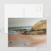 Bude, Cornwall, Strand, Suffolk, Küstenkunst Postkarte (Vorne/Hinten)