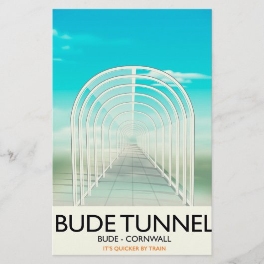 Bude Tunnel, Cornwall Parody Travel Poster Briefpapier (Vorderseite)