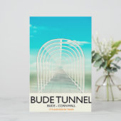 Bude Tunnel, Cornwall Parody Travel Poster Briefpapier (Stehend Vorderseite)