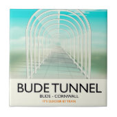 Bude Tunnel, Cornwall Parody Travel Poster Fliese (Vorderseite)