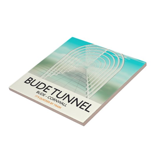 Bude Tunnel, Cornwall Parody Travel Poster Fliese (Seite)