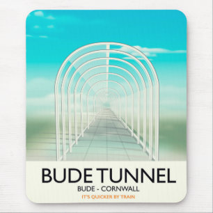 Bude Tunnel, Cornwall Parody Travel Poster Mousepad