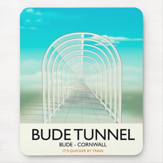 Bude Tunnel, Cornwall Parody Travel Poster Mousepad (Vorne)