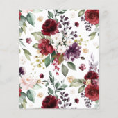 Budet Burgund & Blush Pink Hochzeitseinladung (Rückseite)