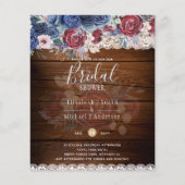 Budge Burgundy Blue Floral Brautparty laden (Vorderseite)