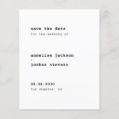 Budge einfache Typografie Hochzeit speichern Sie d Flyer (Vorne)