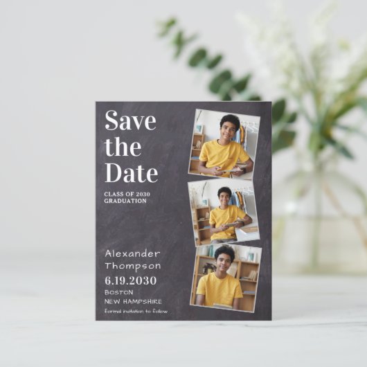 Budge Rustic 3 Foto Abschluss Save the Date (Stehend Vorderseite)
