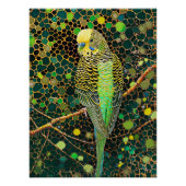 Budgerigar im aborigines Dot Art Stil Poster (Vorderseite)