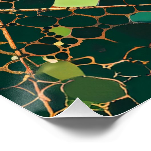 Budgerigar im aborigines Dot Art Stil Poster (Ecke)