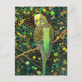 Budgerigar im aborigines Dot Art Stil Postkarte (Vorderseite)