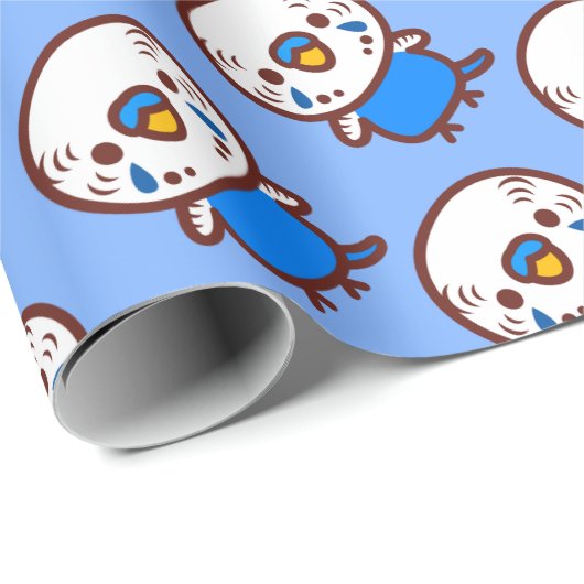 Budgerigar / Normal cobalt male Geschenkpapier (Rolleneckpunkt)