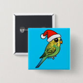 Budgerigar Santa Claus Button (Vorne & Hinten)