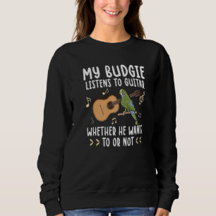 Budgerigar spielt Gitarre Parrot Parakeet Budgie Sweatshirt