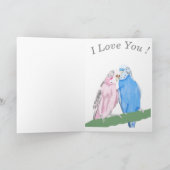 Budgerigar und Bourganvillia Feiertagskarte (Innenseite)