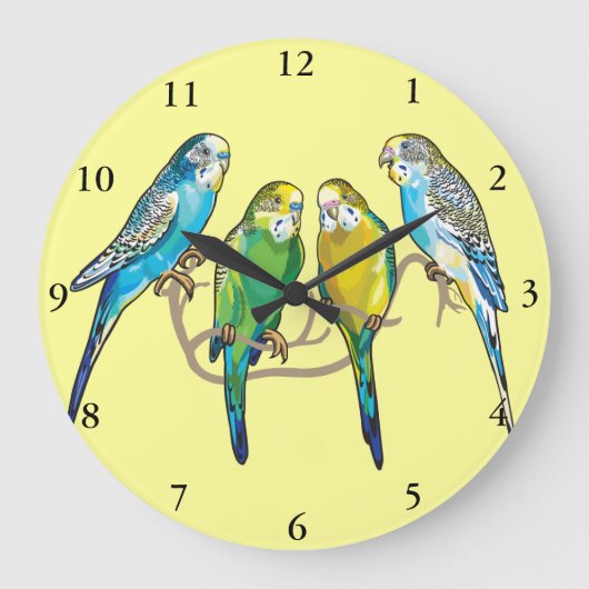 budgerigars große wanduhr (Vorderseite)