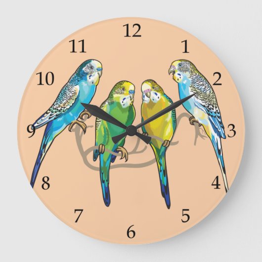budgerigars große wanduhr (Vorderseite)