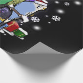 Budgerigars mit Weihnachtsgeschenk und Geschenkpapier (Ecke)
