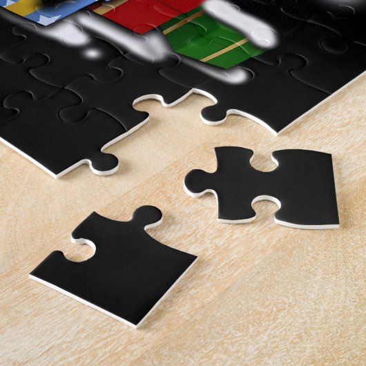 Budgerigars mit Weihnachtsgeschenk und Puzzle (Seite)