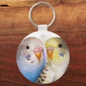 Budgerigars realistisches Gemälde Schlüsselanhänger (Vorderseite)