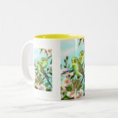 Budgerigars Zweifarbige Tasse (Vorderseite Links)