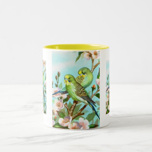 Budgerigars Zweifarbige Tasse (Mittel)
