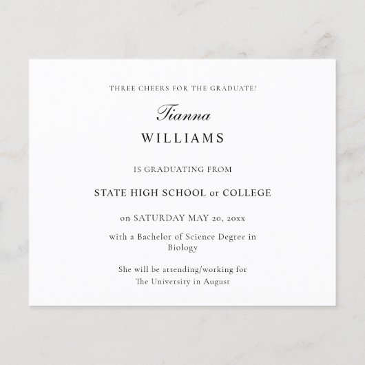 Budget 10 Ankündigung des Abschlusses mit mehreren (Rückseite)