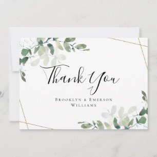 BUDGET 12x18 Eucalyptus Wedding Vielen Dank Mitteilungskarte