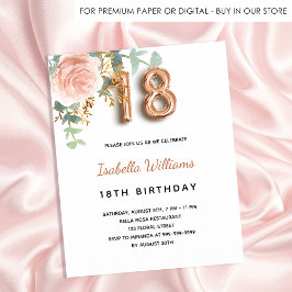 Budget 18th birthday floral rose gold eucalyptus