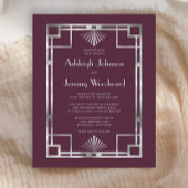 Budget 1920er Vintager Deko Burgundy Silver Weddin