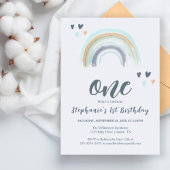 Budget 1 Birthday Blue Boho Rainbow