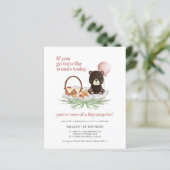 Budget 1 Geburtstag Teddy Bear Picnic Pink Einladu (Stehend Vorderseite)