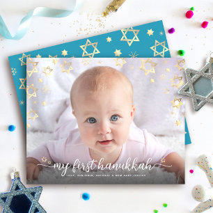 Budget 1. Hanukkah-Foto-Gold-Davidstern-Karte