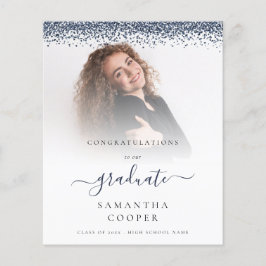 Budget 2022 Grad Foto Blue Glitzer Ankündigung