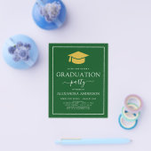 Budget 2022 Graduation Party Green Gold Flyer (Einzeln)