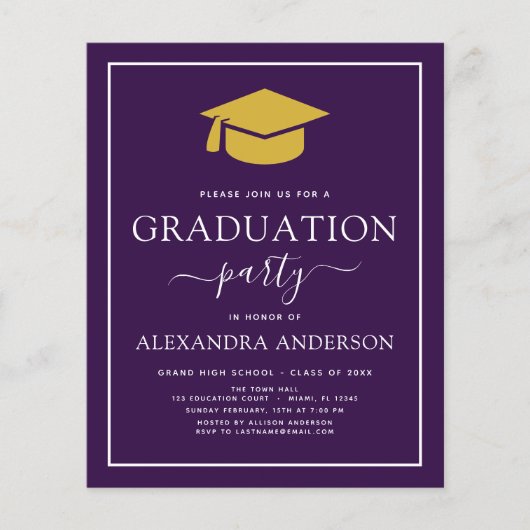 Budget 2022 Graduation Party Lila Gold (Vorderseite)