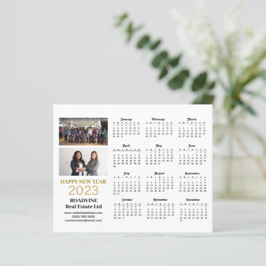 Budget 2023 Business Modern Script Calendar Card (Stehend Vorderseite)