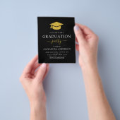 Budget 2023 Graduation Party Black Gold Moderne Flyer (Gruppe)