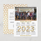 Budget 2023 Kalender Business Moderne Gold Card (Vorne/Hinten)