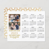 Budget 2023 Moderne Gold Script Foto Calendar Card (Vorne/Hinten)