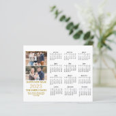 Budget 2023 Moderne Gold Script Foto Calendar Card (Stehend Vorderseite)