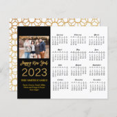 Budget 2023 Moderne Gold Script Foto Calendar Card (Vorne/Hinten)