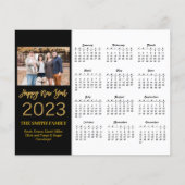 Budget 2023 Moderne Gold Script Foto Calendar Card (Vorderseite)