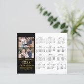 Budget 2023 Moderne Gold Script Foto Calendar Card (Stehend Vorderseite)