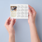 Budget 2023 Moderne Gold Script Foto Calendar Card Flyer (Gruppe)