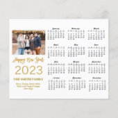 Budget 2023 Moderne Gold Script Foto Calendar Card Flyer (Vorne)