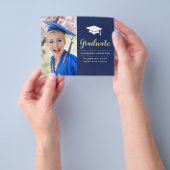 Budget 2023 Navy Blue Gold Foto Abschluss Flyer (Gruppe)