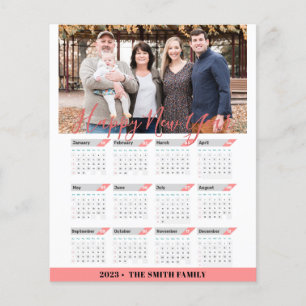 Budget 2023 Rose Gold Moderne Foto Kalender Karte