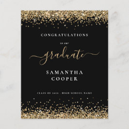 Budget 2024 Abschluss Gold Glitzer Black Announce