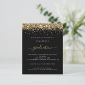Budget 2024 Abschluss Gold Glitzer Black Invite (Stehend Vorderseite)