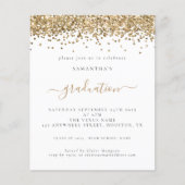 Budget 2024 Abschluss Gold Glitzer Einladung (Vorderseite)